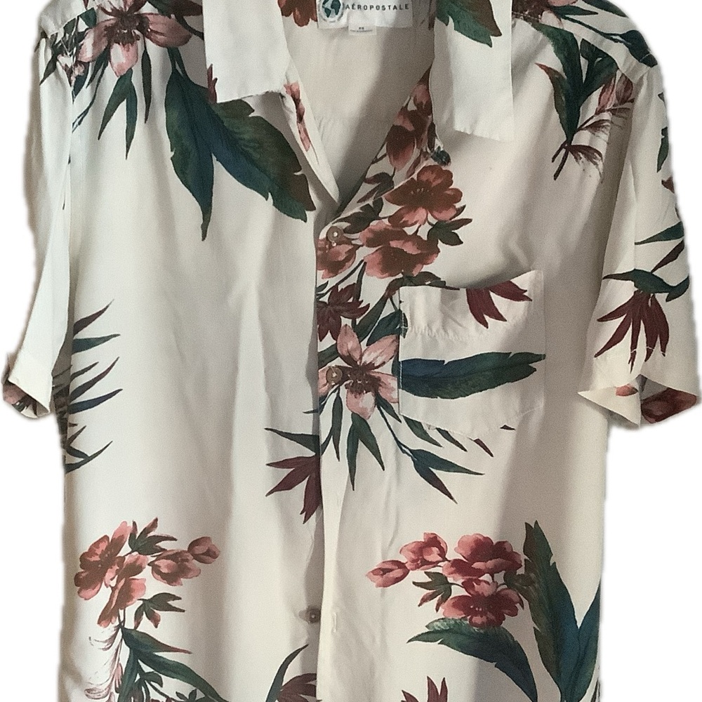 AEROPOSTALE stunning tropical flora shirt men’s XS